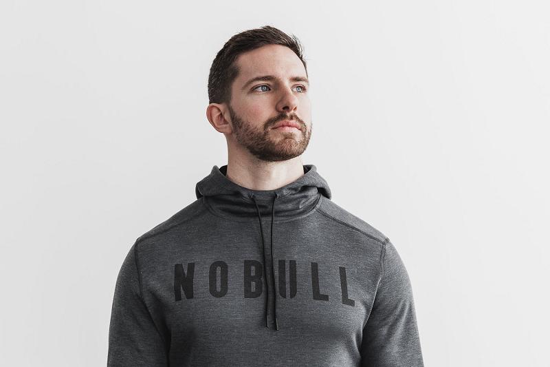 Dark / Grey Nobull Performance Zip-Up Men's Hoodie | CA E1555B